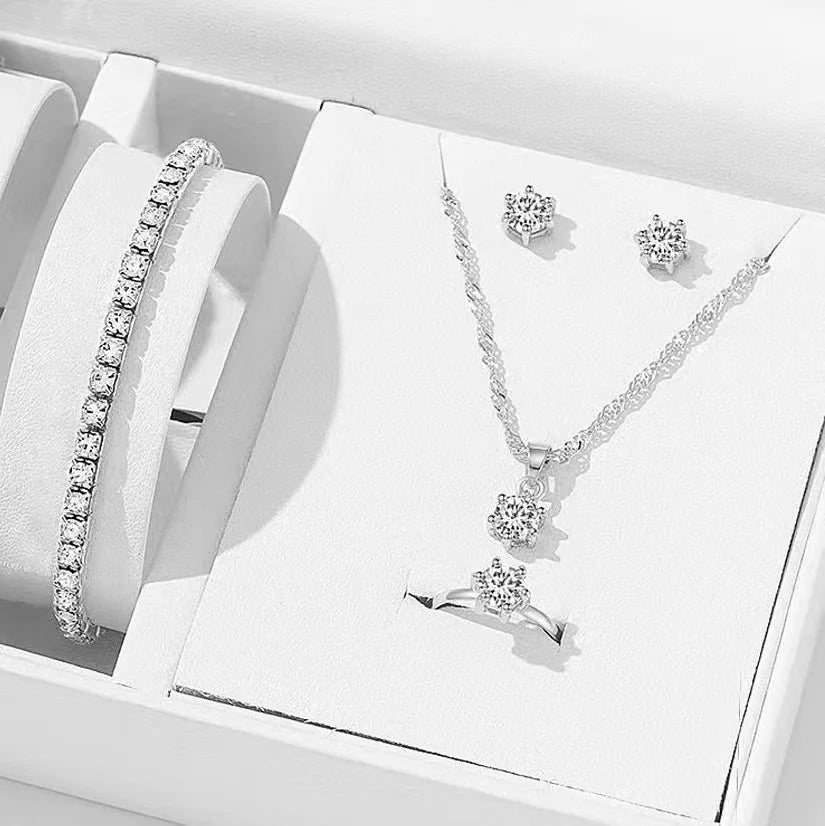 Elegance Set – Komplet 5 Elementów z Cyrkonią