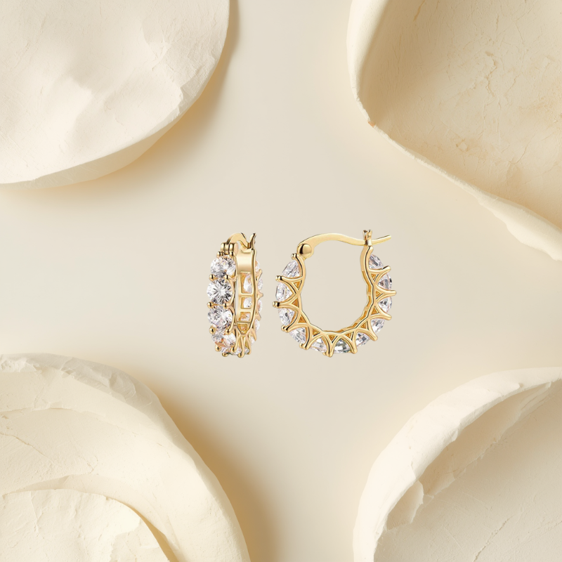 Crystal Elegance – Kolczyki Koła Premium