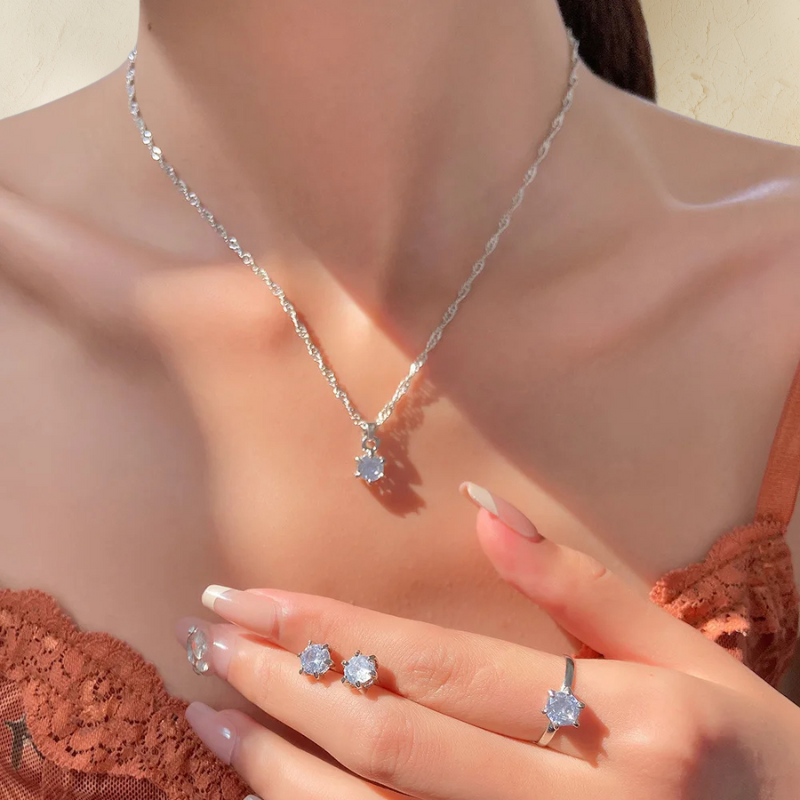 Elegance Set – Komplet 5 Elementów z Cyrkonią